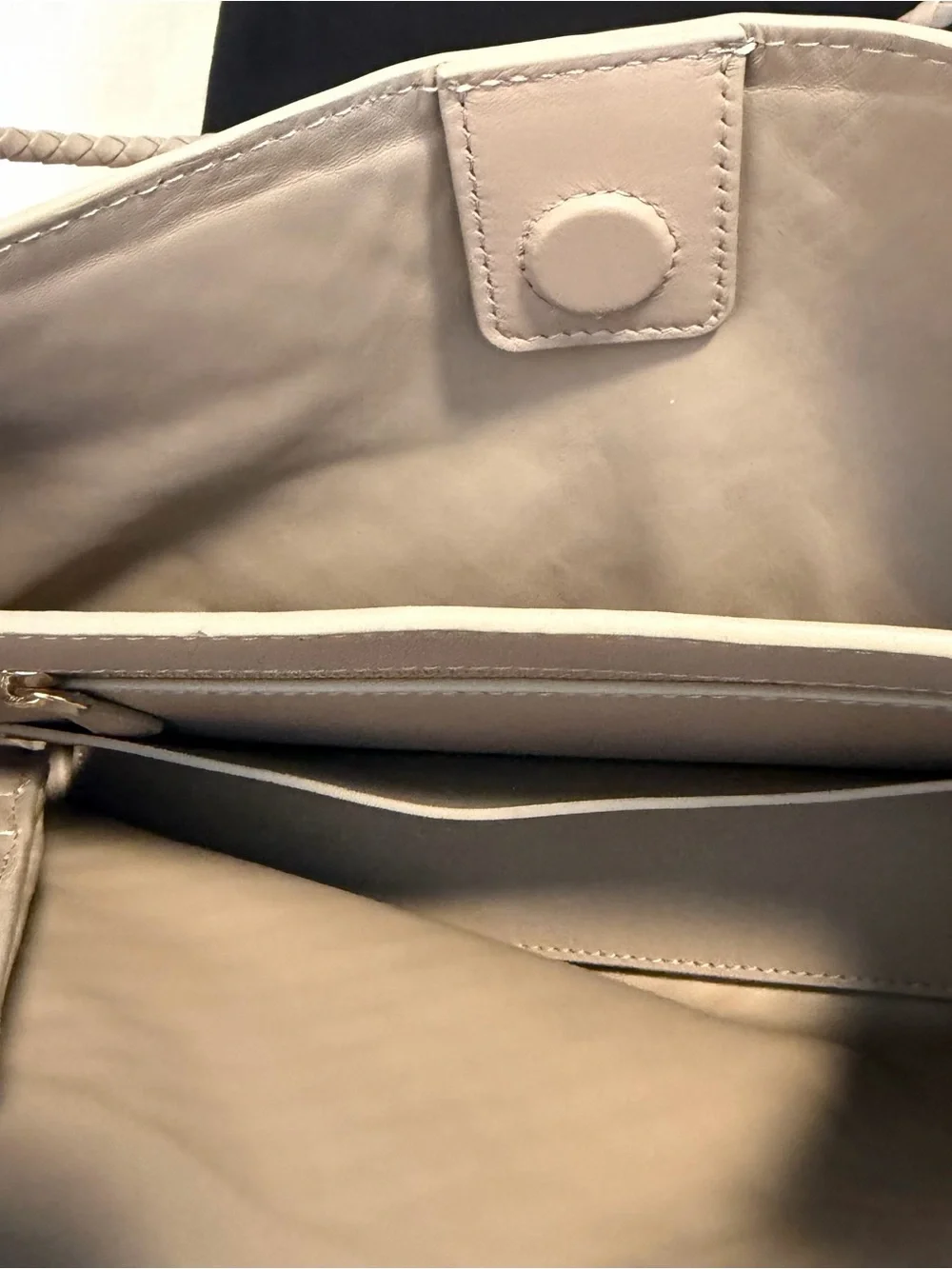 Quince Woven Leather Satchel in Blush Beige